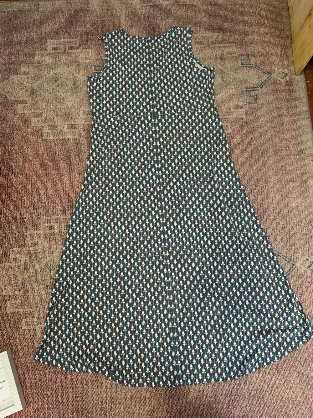 Duluth Trading soft sleeveless woven cotton blend rounded hem midi dress size LG - Picture 11 of 12
